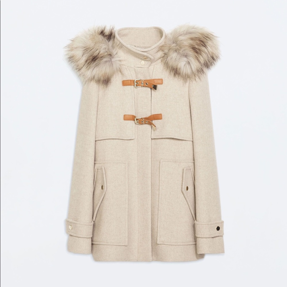 Zara wool beige coat